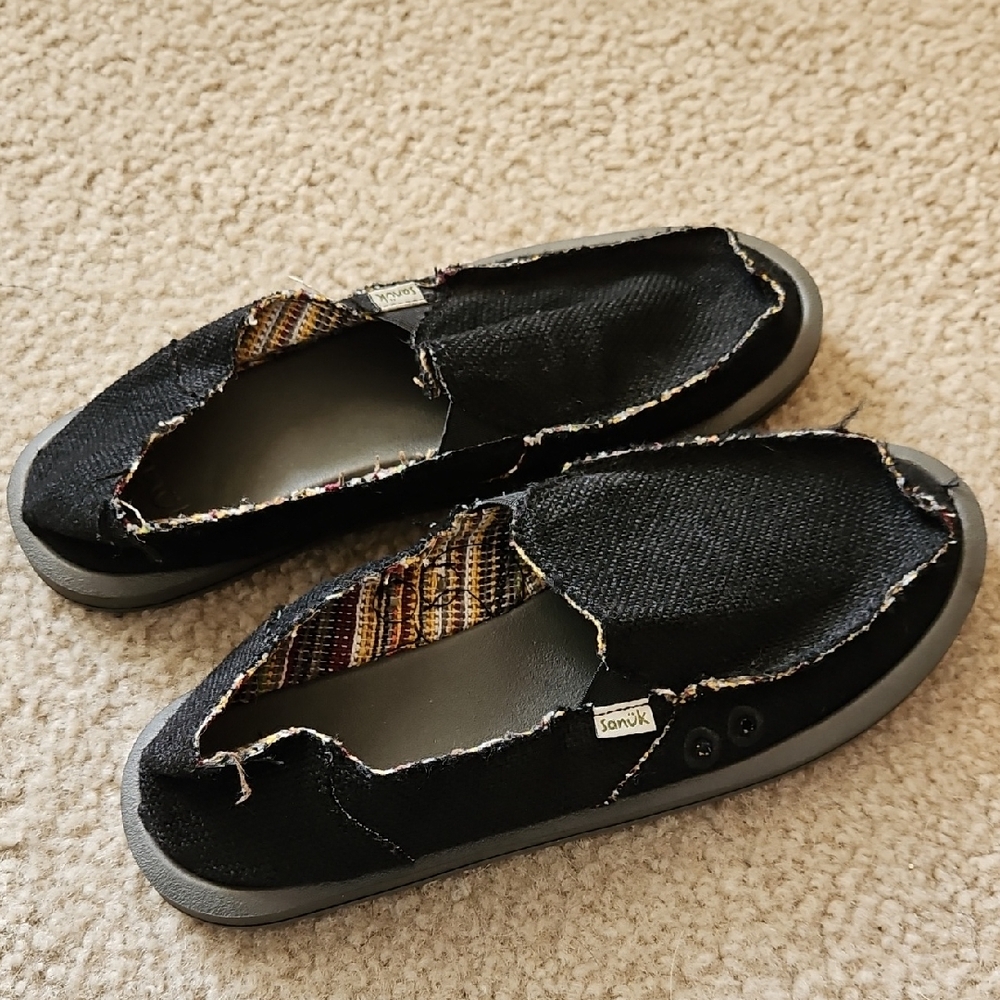 Sanuk Black Slip-On